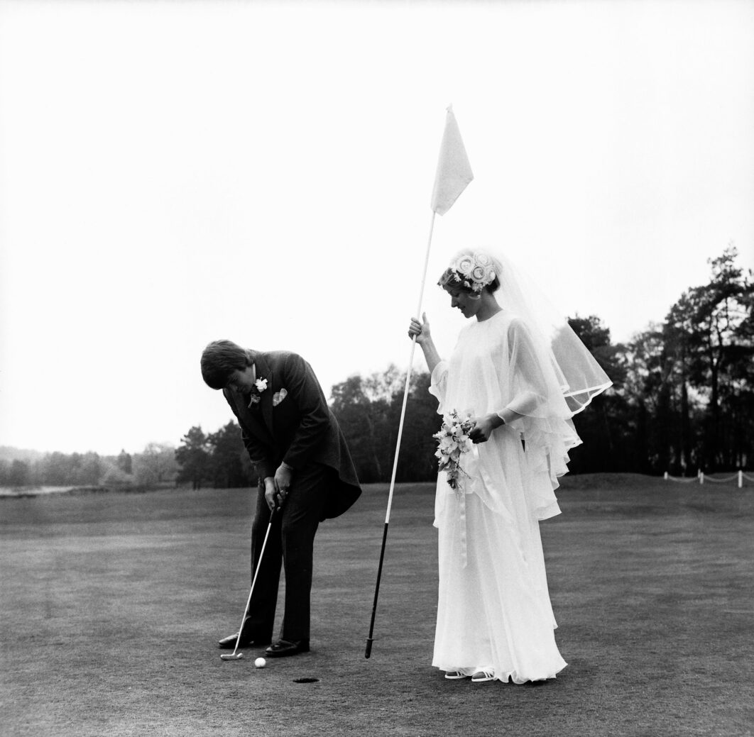 Bride and Groom Play Golf Hulton Deutsch