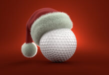 Golf ball with santa hat Talaj