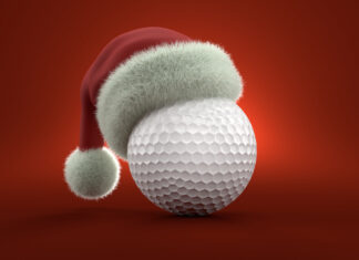 Golf ball with santa hat Talaj